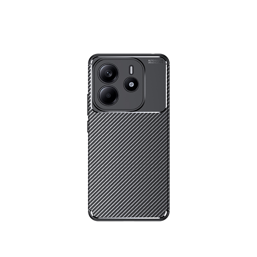 GPACK Xiaomi Redmi Note 14 5G Uyumlu Negro Karbon Görünümlü Silikon Telefon Kılıfı Siyah