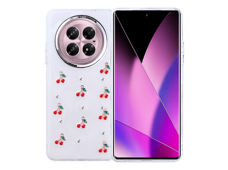 GPACK İnfinix Zero 40 5G Uyumlu Kutup Simli Figürlü Silikon Telefon Kılıfı Kırmızı