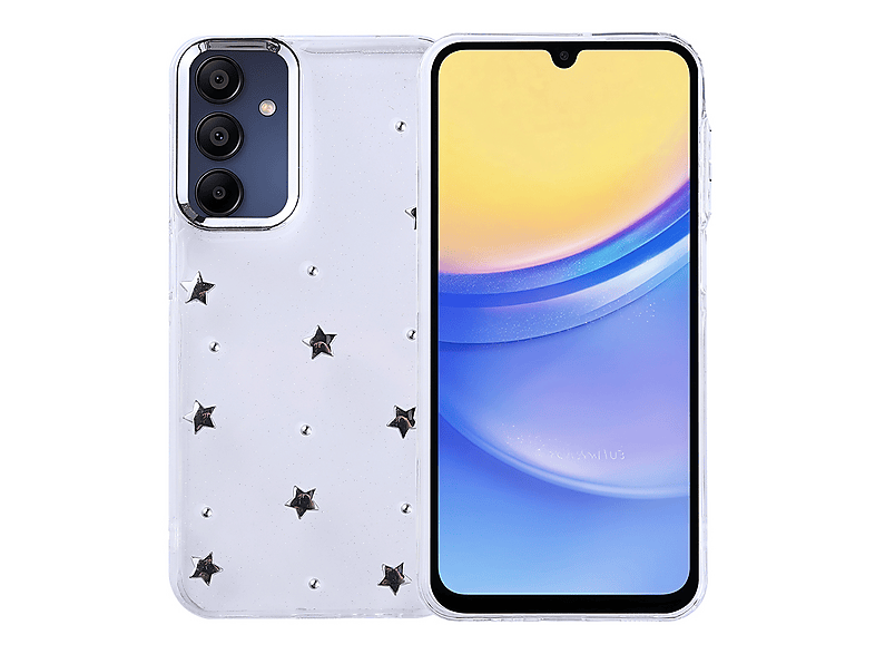 GPACK Samsung Galaxy A15 Uyumlu Kutup Simli Figürlü Silikon Telefon Kılıfı Gümüş