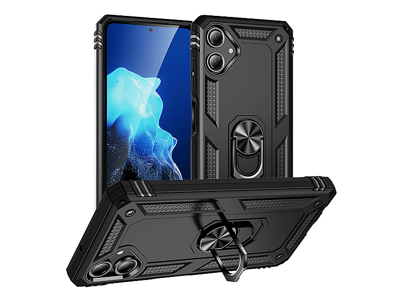 GPACK Samsung Galaxy A06 Uyumlu Vega Standlı Sert Silikon Telefon Kılıfı Siyah
