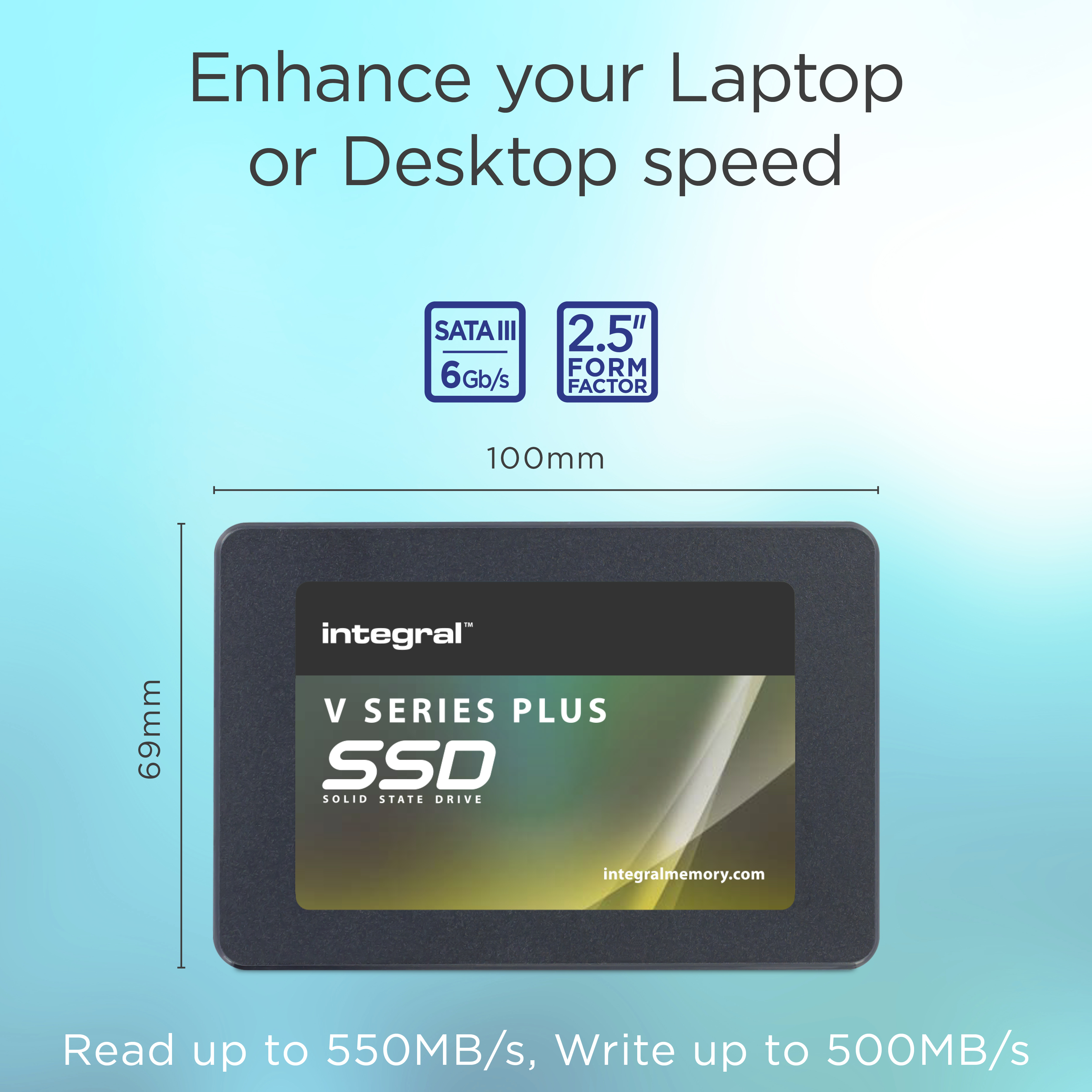 Dysk SSD z napisem: V SERIES PLUS SSD. Posiada SATA III 6 Gb/s i format 2,5".