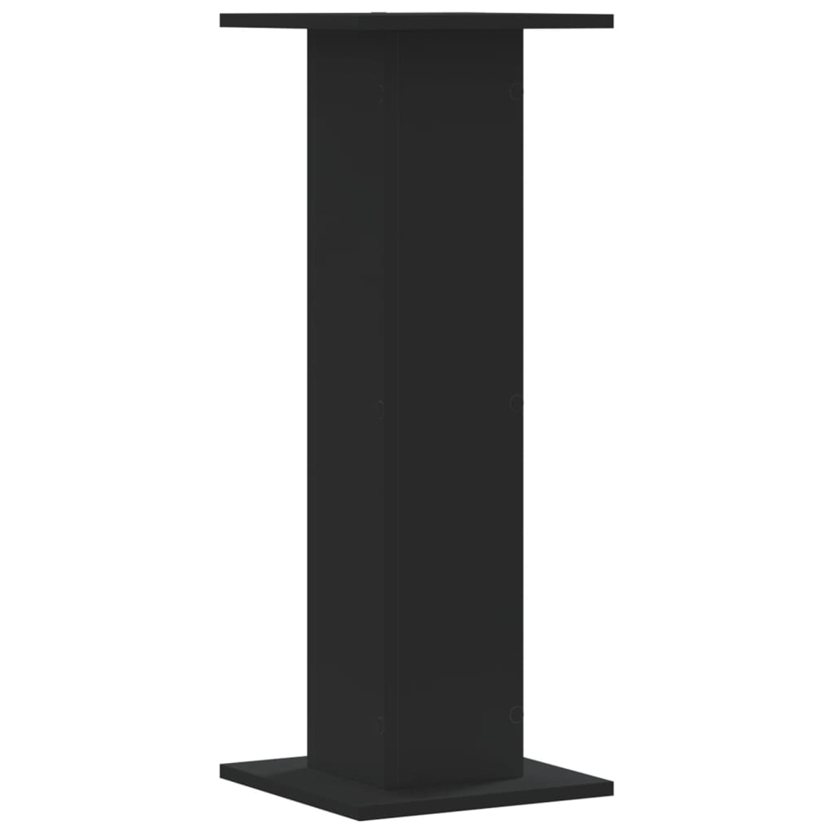 Eine schwarze, I-förmige Struktur auf weißem Hintergrund. Sie hat eine quadratische Basis, eine rechteckige Säule und eine quadratische Oberseite.