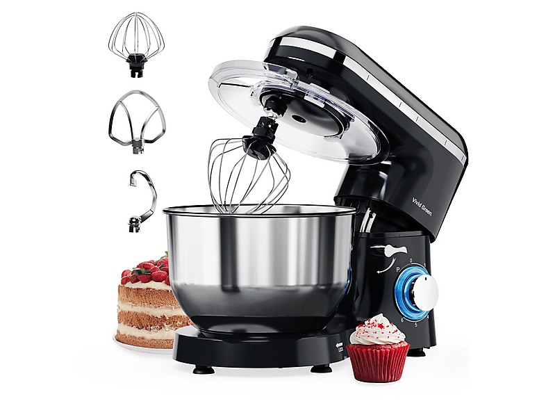 VIVID GREEN VG000236 Keukenmachine Zwart 2000 W