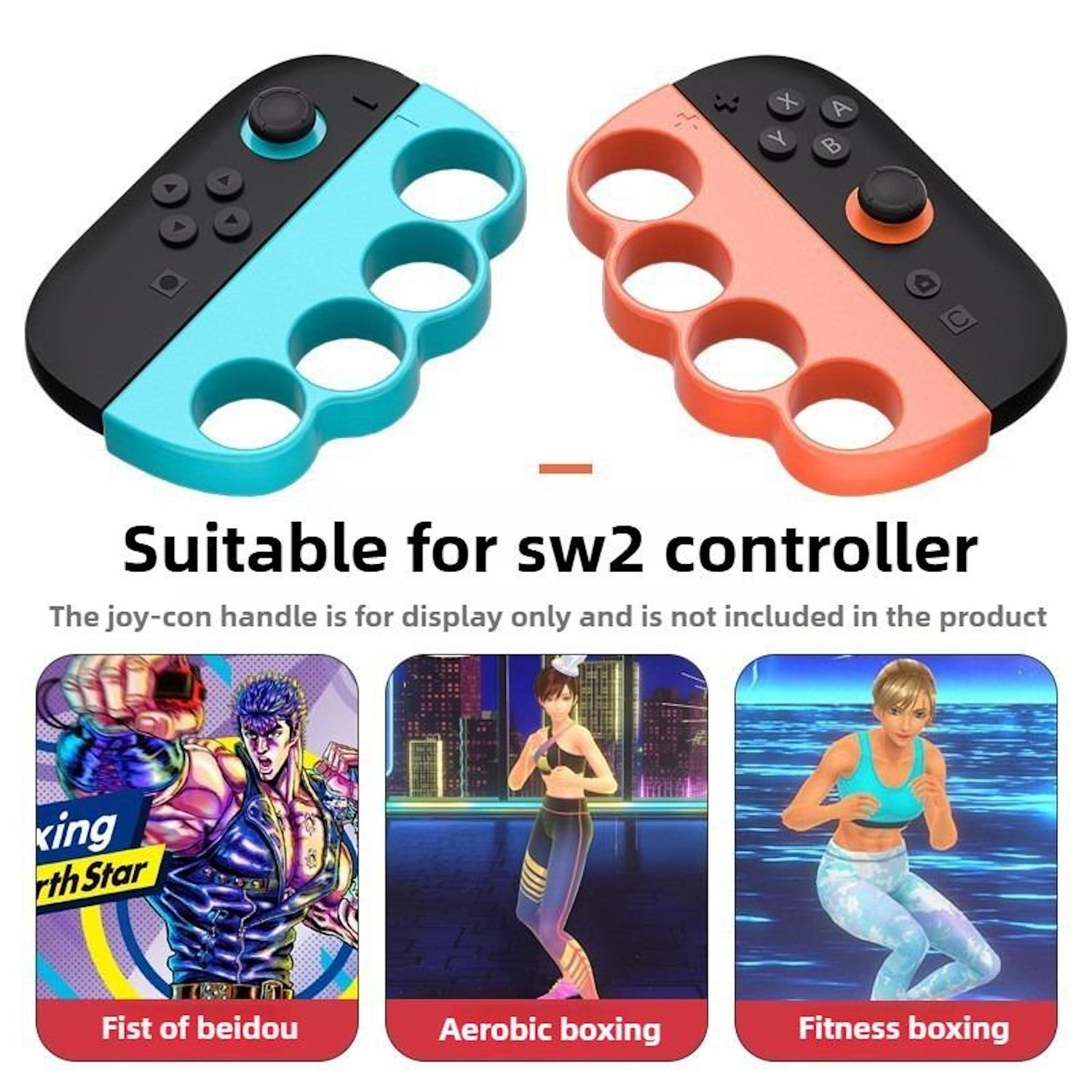 Bild zeigt zwei Controller. Darunter Spielillustrationen: Fist of Beidou, Aerobic Boxing und Fitness Boxing.