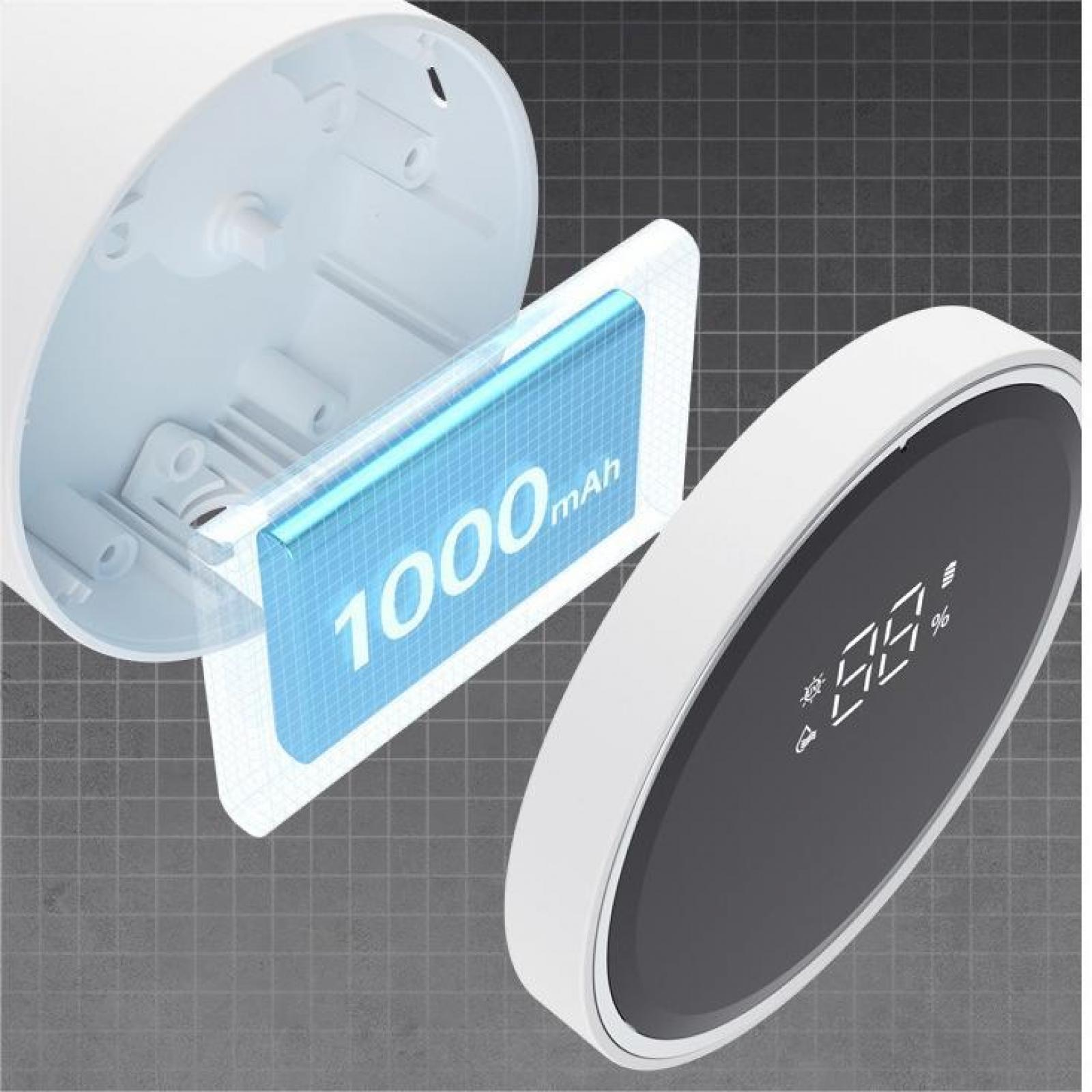 Weißes Gerät mit 1000 mAh Batterieanzeige. Das Gerät ist teilweise zerlegt und zeigt seine internen Komponenten und den Bildschirm.