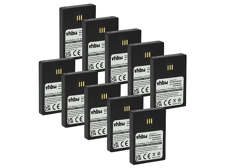 Vhbw 2x Batteria Ricaricabile Li-Ion 930mAh – Sostituisce Ascom 600190/2C, 660190/R2B Per Cordless DECT - 3