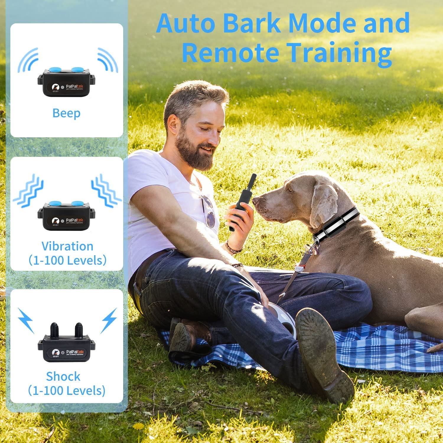 vibrations hundehalsband 500m Fernbedienung Haustiergeschenk Hundehalsband elektronische Vibration  Bellenschock Halsband