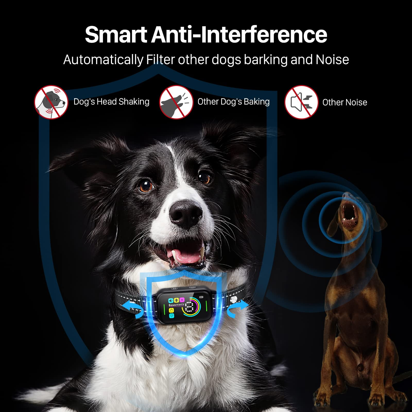 iphone vibration einstellen ios 15 PC30 Elektronischer Hundetraining Halsband mit Fernbedienung Anti-Bellen  IP67 Wasserdicht Wiederaufladbar Piepton-Schock-Vibrationsmodus Reichweite  3140000ft² Type-C Lade Fernbedienung für Haustiere Sale main image 1