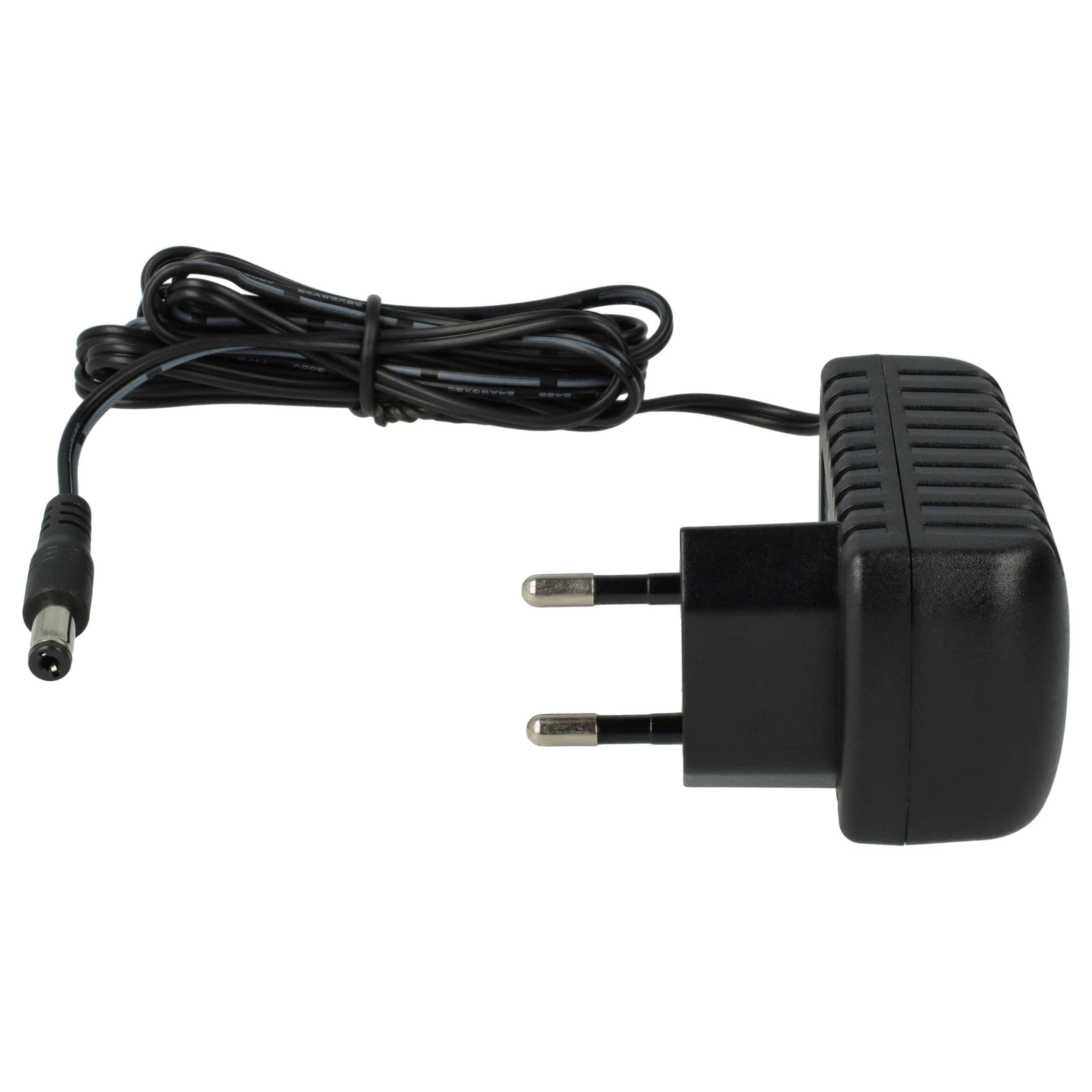 Ein schwarzes Netzteil mit Stecker und Kabel. Das Kabel ist aufgerollt.