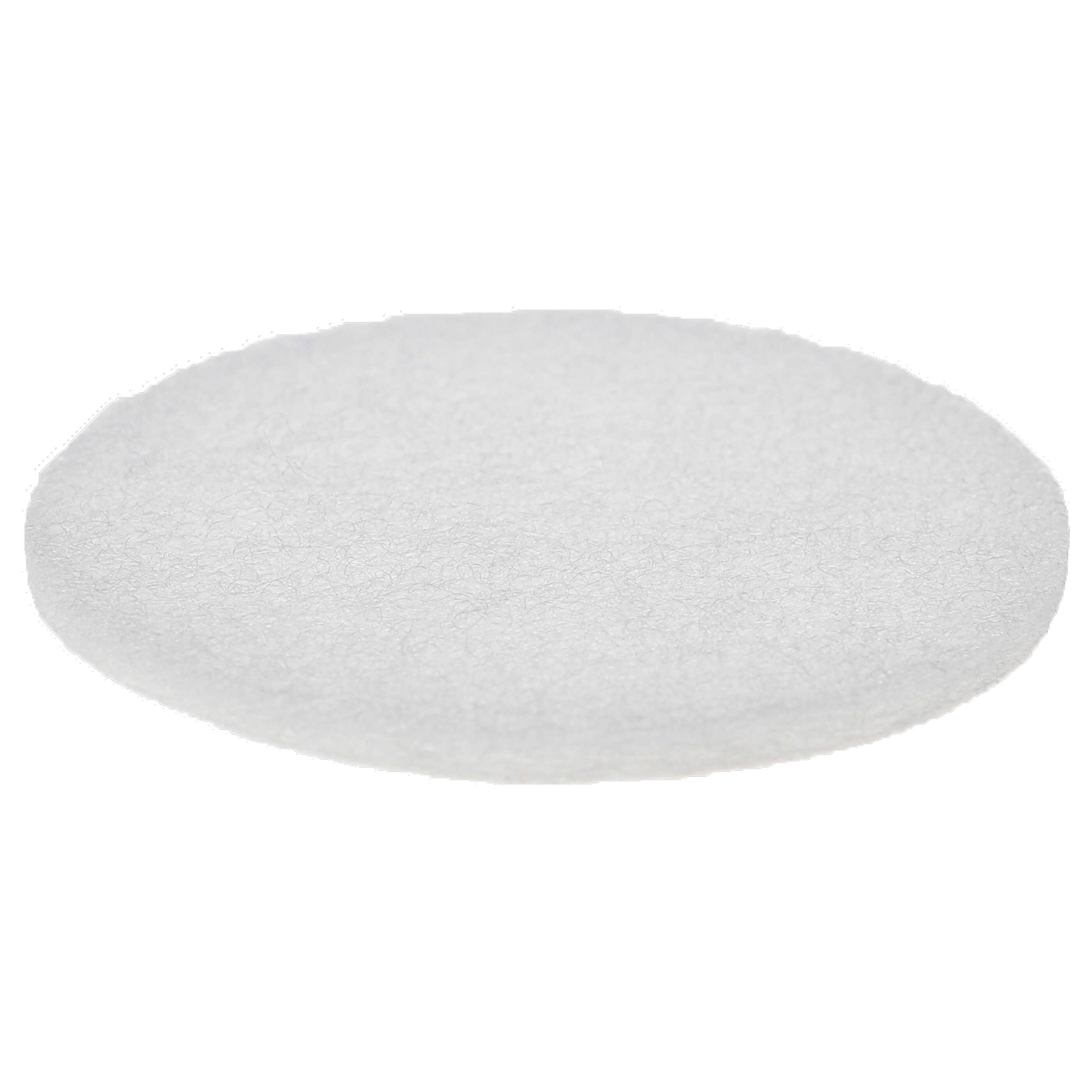 Ein kreisförmiges, weißes, strukturiertes Pad. Es ist eine helle, einfarbige Farbe mit leicht unebener Oberfläche.