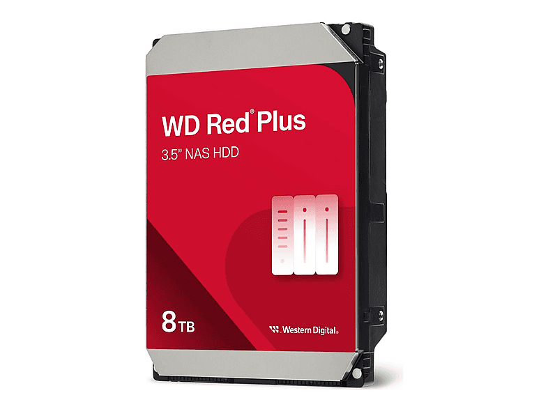 WESTERN DIGITAL WD Red® Plus NAS Festplatte - 8 TB, 256MB, 8 TB, HDD, 3,5 Zoll, extern