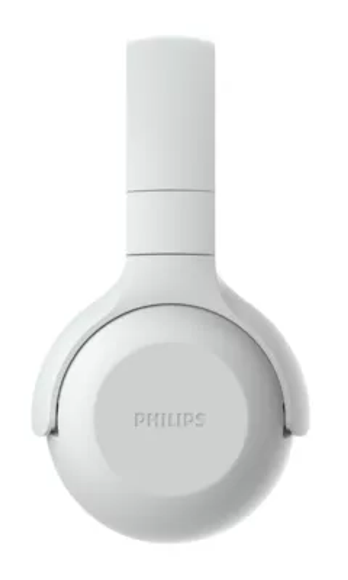 Unos auriculares Philips blancos. Es un modelo circumaural cerrado con el nombre de la marca en la orejera.