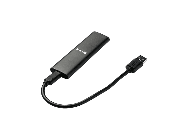 SSD Esterno Philips 500 GB – Ultrasottile In Alluminio, Lettura 540 MB/s, USB-C Per Windows E Mac
