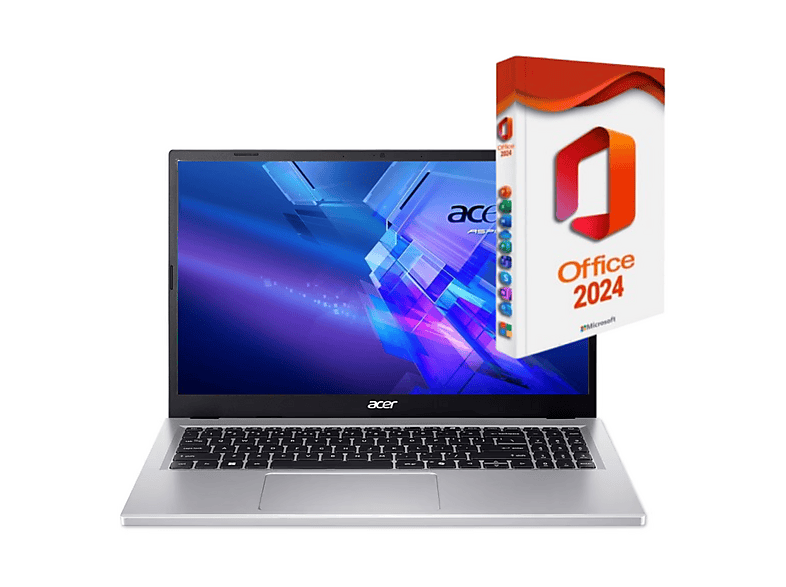 ACER Aspire GO 15, MS Office 2024 Pro Dauerlizenz, Notebook, mit 15,6 Zoll Display, Intel® Core™ i3,1315U Prozessor, 16 GB RAM, 512 GB SSD, Intel® UHD Graphics, Silber, Windows 11 Pro