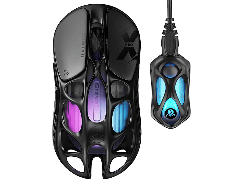 GRAVASTAR Mercury XPro RGB 32K DPI Optik 8K Dongle Kablosuz Gaming Mouse Galaxy Black