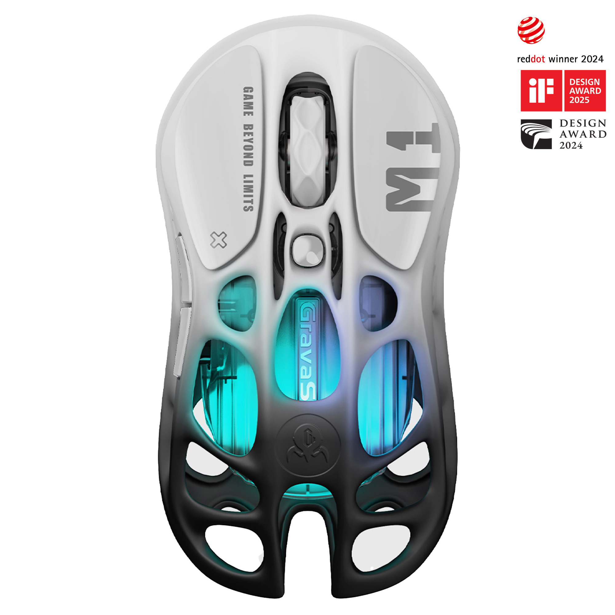 GRAVASTAR Mercury M1 Pro RGB 26K DPI Optik Programlanabilir 5 Tuş Kablosuz Gaming Mouse Gradient Black