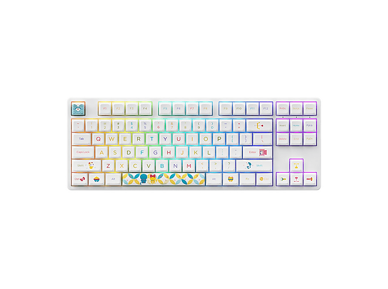AKKO AKKO Doraemon Rainbow 5087s TKL RGB Mekanik Gaming Klavye Kablolu Oyuncu Klavyesi Beyaz