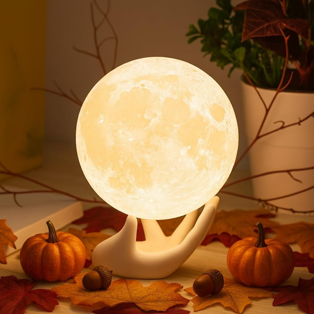 CRRYNUO 3D Mondlicht, 9 cm, mit Standfu und USB, dimmbar LED Table Lamp |  MediaMarkt