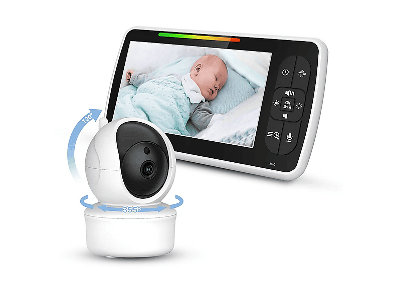 KITTECH 5-Zoll mit Nachtsicht,Temperaturalarm,Audio,HD Babyphone ...