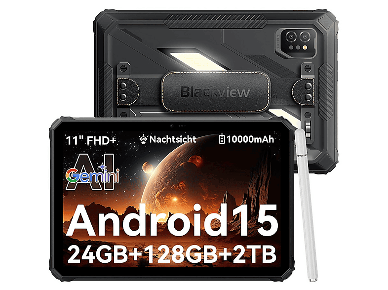 BLACKVIEW Active 7, Tablet, 128 GB, 11 Zoll, Schwarz