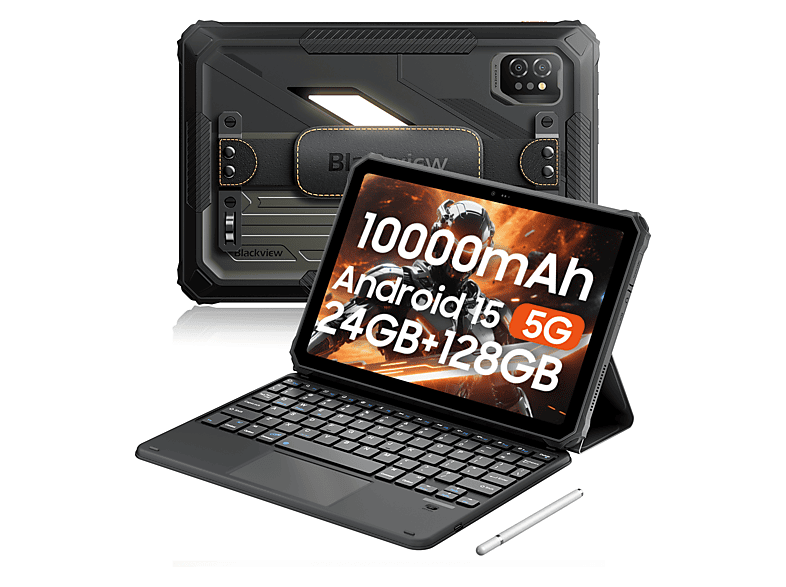 BLACKVIEW Active 7 Mit Tastatur(QWERTY), Tablet, 128 GB, 11 Zoll, Schwarz