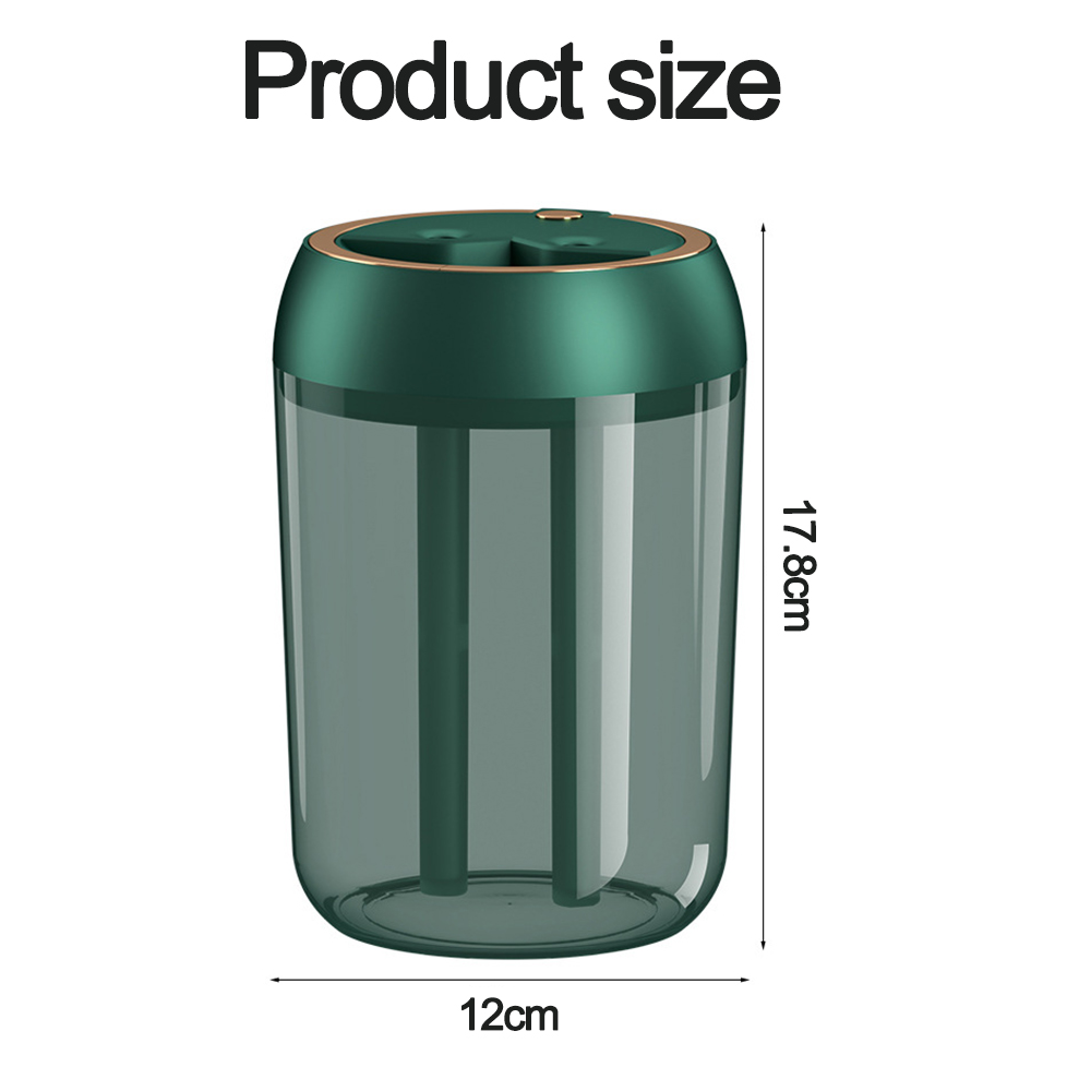 Grüner und klarer Zylinder mit den Maßen: 12 cm breit und 17,8 cm hoch. Produktgröße-Text steht oben.