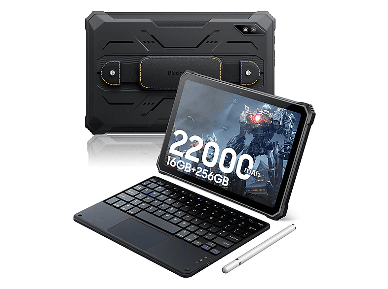 BLACKVIEW Active 8 Pro Mit Tastatur (QWERTY), Tablet, 256 GB, 10,36 Zoll, Schwarz