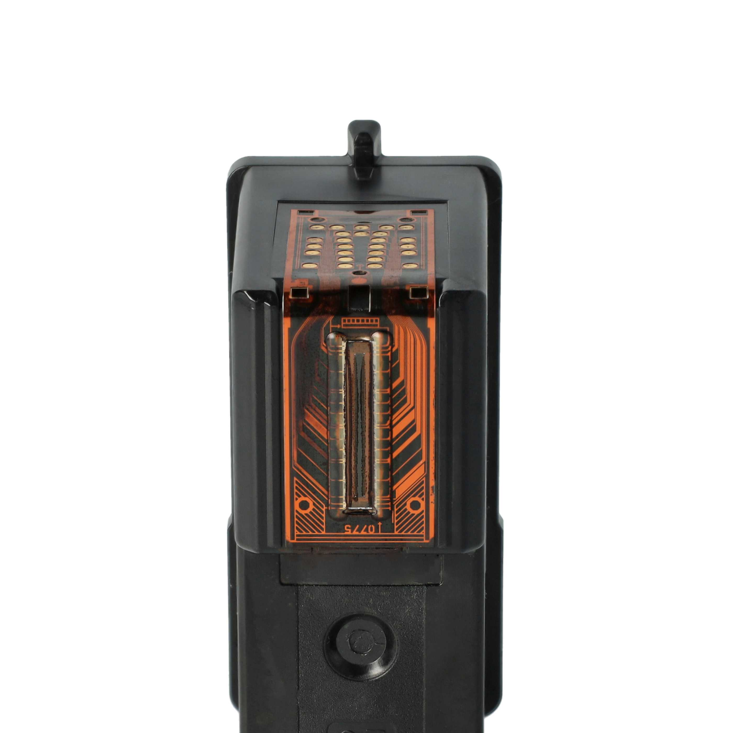 Nahaufnahme einer schwarzen Tintenpatrone mit orangefarbenen Innendetails und der Nummer 10775.