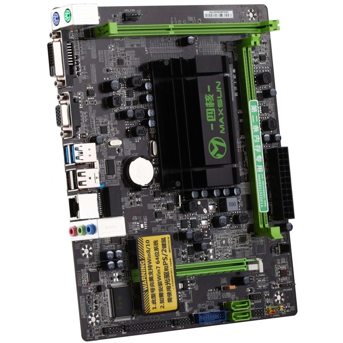 Una scheda madre di computer con vari componenti come slot, chip e connettori, in nero e verde.