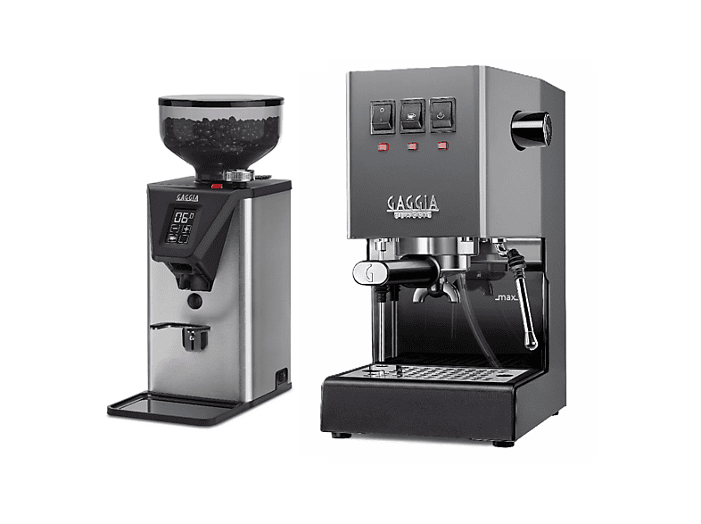 GAGGIA CLASSIC E24 PREMIUM SET RI9481 (Messingboiler) Siebträgermaschine GREY