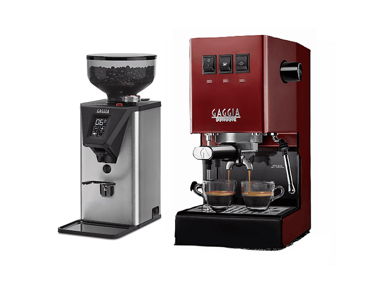 GAGGIA CLASSIC E24 PREMIUM SET RI9481 (Messingboiler) Siebträgermaschine RED