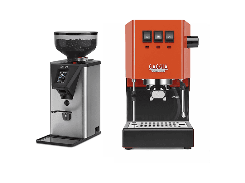 GAGGIA CLASSIC E24 PREMIUM SET RI9481 (Messingboiler) Siebträgermaschine ORANGE