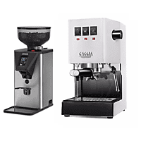 MediaMarkt GAGGIA CLASSIC E24 PREMIUM SET RI9481 (Messingboiler) + 2 kg ARABICA GAGGIA Portafiltermachine Wit aanbieding