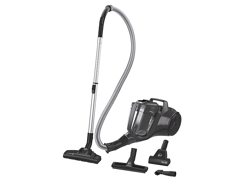 HOOVER HP120PET 011 Zylinder-Vakuum Bodenstaubsauger, maximale Leistung: 700 Watt, Iron Grey)