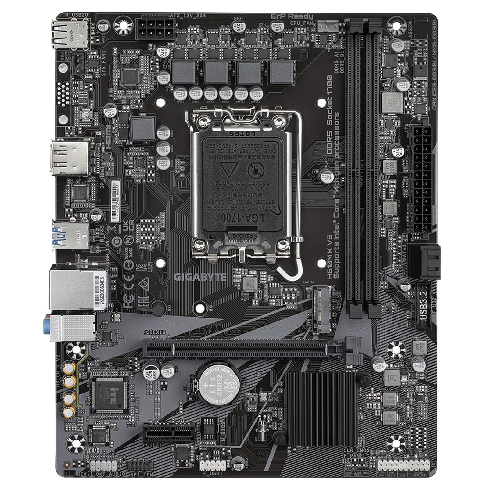 GIGABYTE H610M K V2 LGA1700 Intel H610 DDR5 Micro ATX Anakart