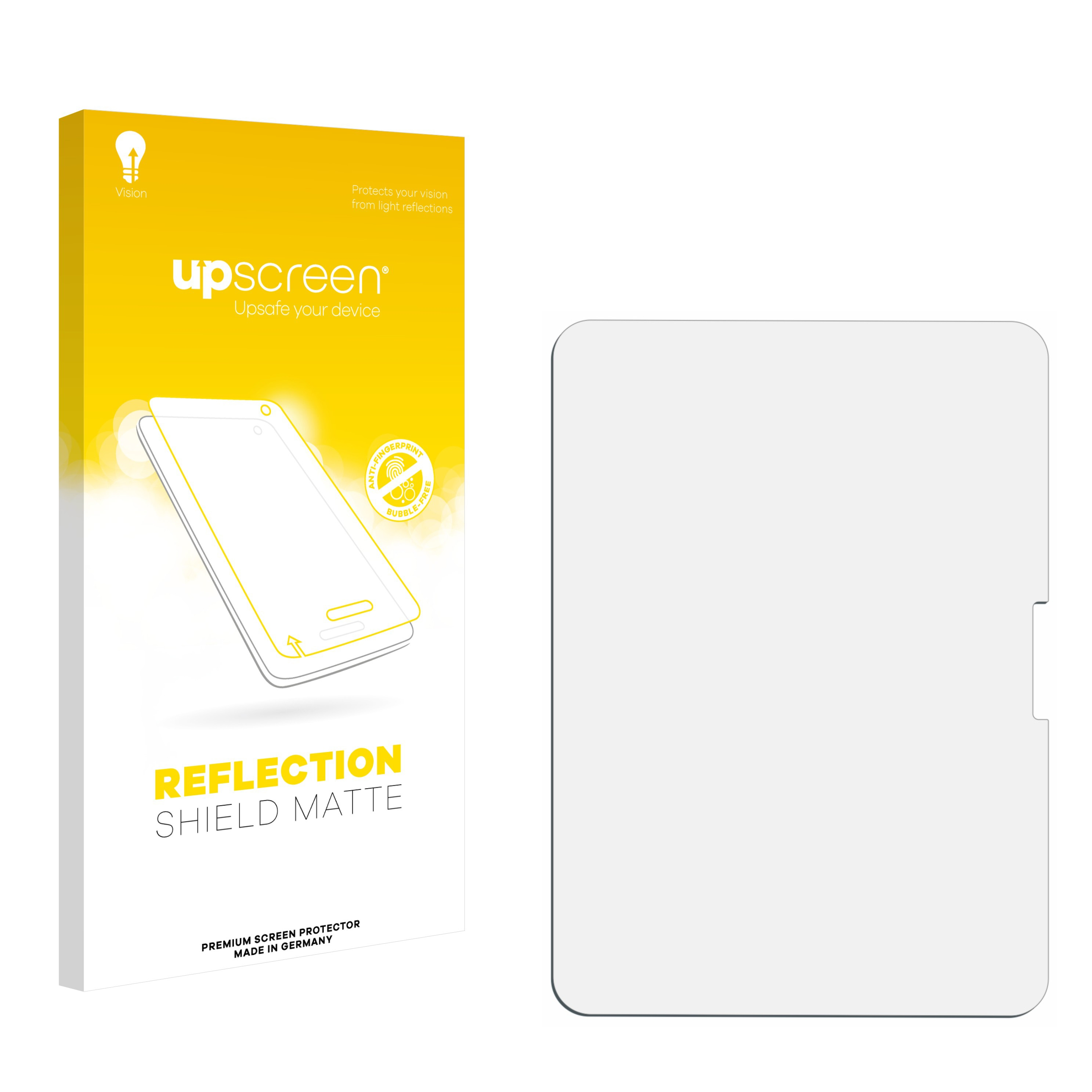 Eine Produktverpackung und ein Displayschutz. Die Box ist gelb und weiß. Der Displayschutz ist klar.