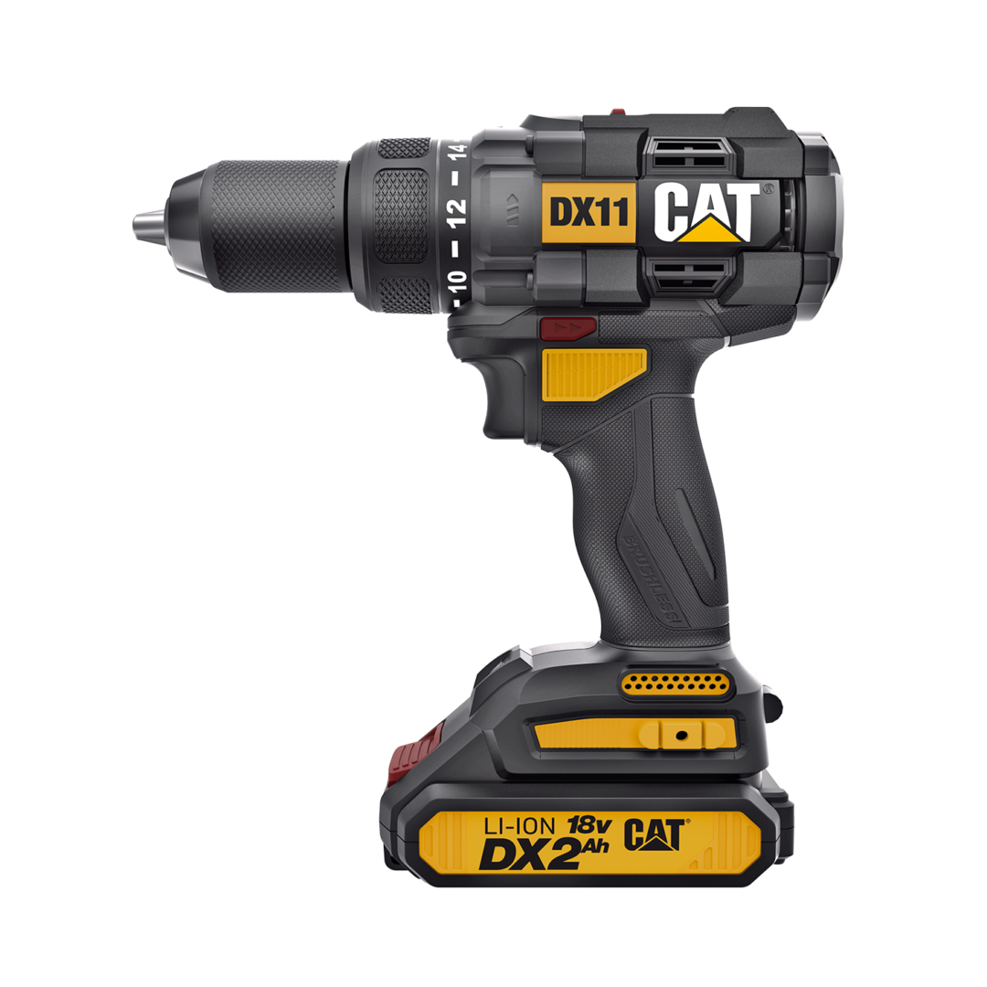 CAT DX11 18V/2.0Ah Li-ion Çift Akülü Kömürsüz Profesyonel Şarjlı Matkap