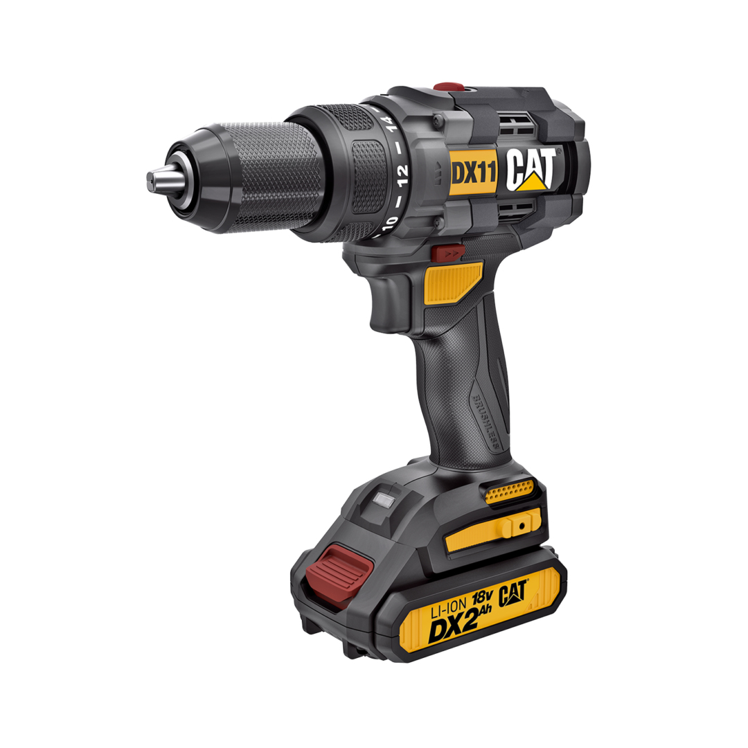 CAT DX11 18V/2.0Ah Li-ion Çift Akülü Kömürsüz Profesyonel Şarjlı Matkap