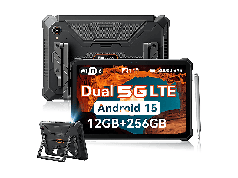 BLACKVIEW Active 12 Pro 5G, Tablet, 256 GB, 11 Zoll, Schwarz