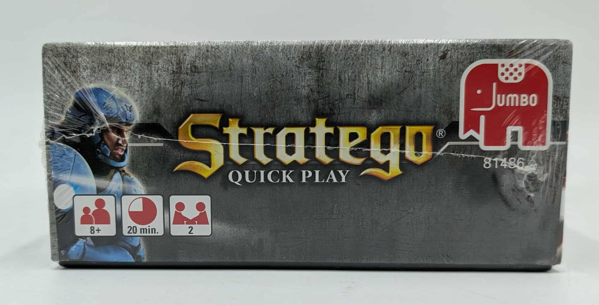 Stratego Quick Play Spielbox, 8+, 20 Min., 2 Spieler. Jumbo-Logo rechts.