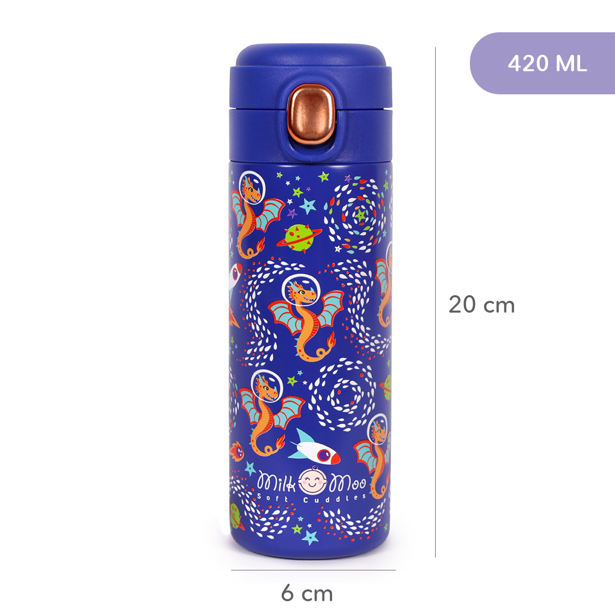 MILK&MOO Ponix 420 ml Paslanmaz Çelik Çocuk Matarası