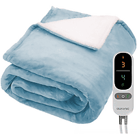 MediaMarkt AURONIC AU3520 - Elektrische warmtedeken - 2 Persoons Elektrische deken Lichtblauw aanbieding