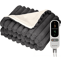 MediaMarkt AURONIC AU3498 - Elektrische warmtedeken - 2 Persoons Elektrische deken Antraciet aanbieding