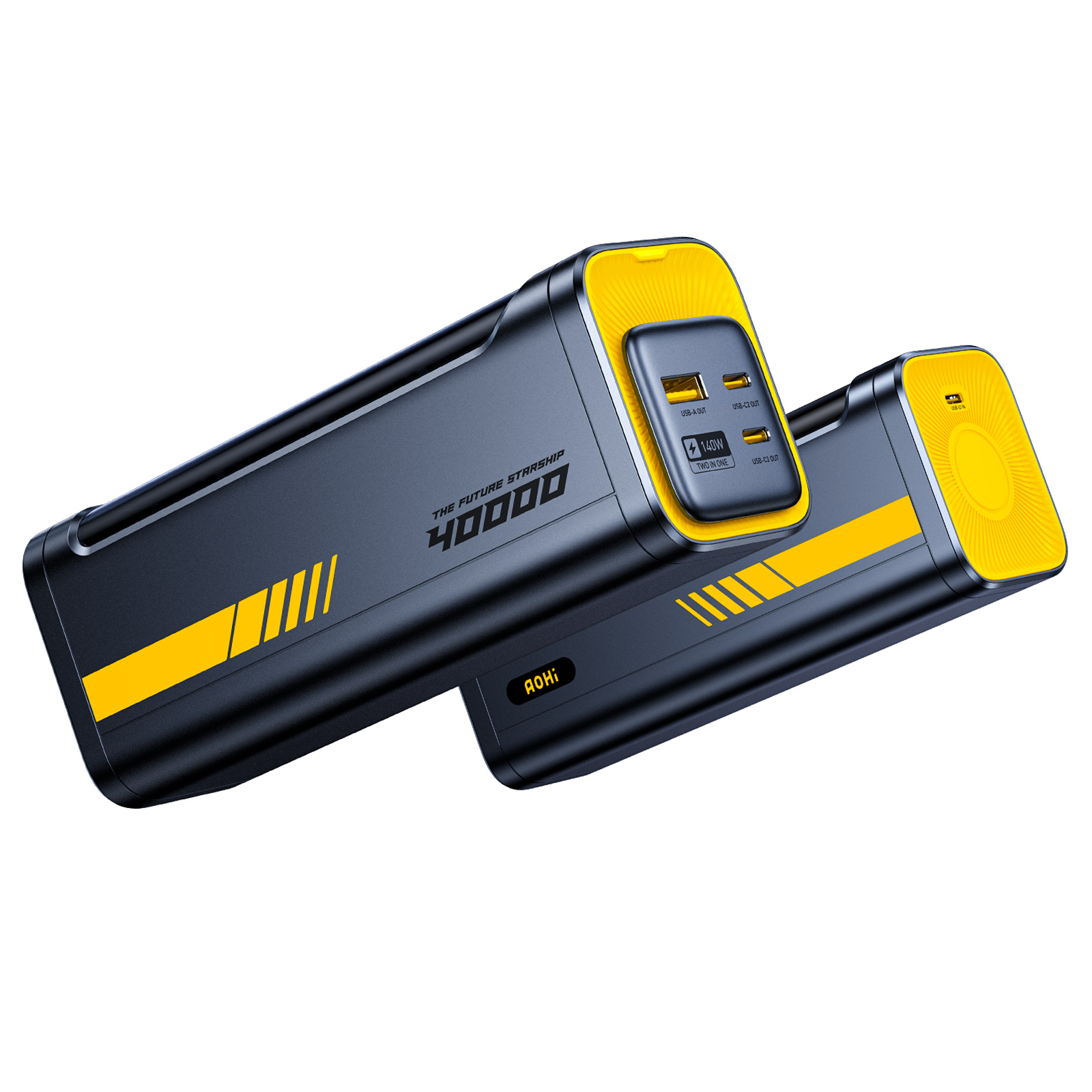 AOHI Starship 140W PD3.1  Akıllı Dijital Göstergeli 40000 mAh Powerbank Siyah