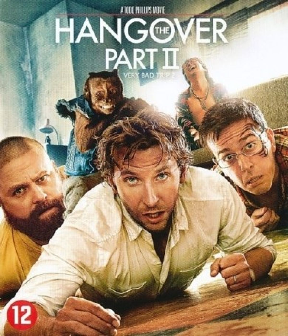 Poster voor de film The Hangover Part II. Vijf mannen en een aap staan afgebeeld. De mannen hebben verraste gezichtsuitdrukkingen. De titel staat bovenaan.