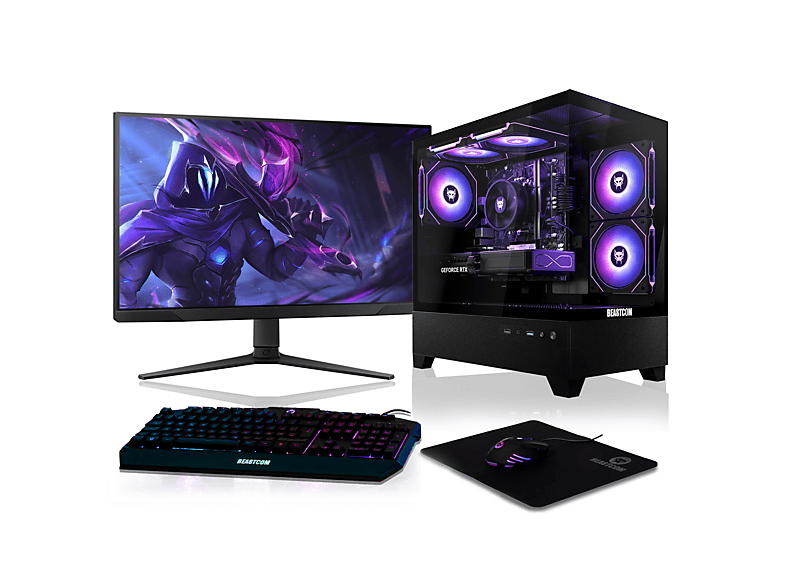 BEASTCOM Q5 | Pro Gaming, Gaming-PC Komplettsystem mit AMD Ryzen™ 7, 16 GB RAM, 1 TB SSD, NVIDIA GeForce RTX™ 4070, Windows 11 Pro