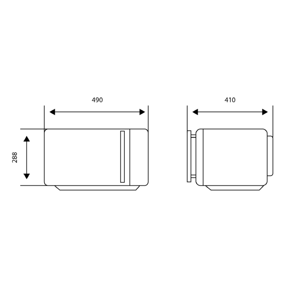 Dwa prostokątne obiekty z wymiarami. Jeden ma wymiary 490x288, drugi 410. Oba są obrysowane na czarno.
