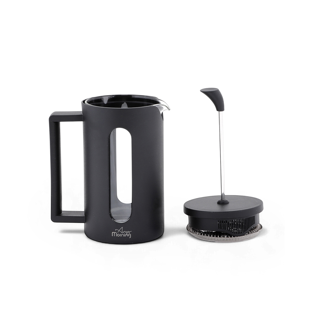 ANY MORNING 600 ml Darbeye Dayanıklı Cam 304 Paslanmaz Çelik Filtreli FF002 French Press