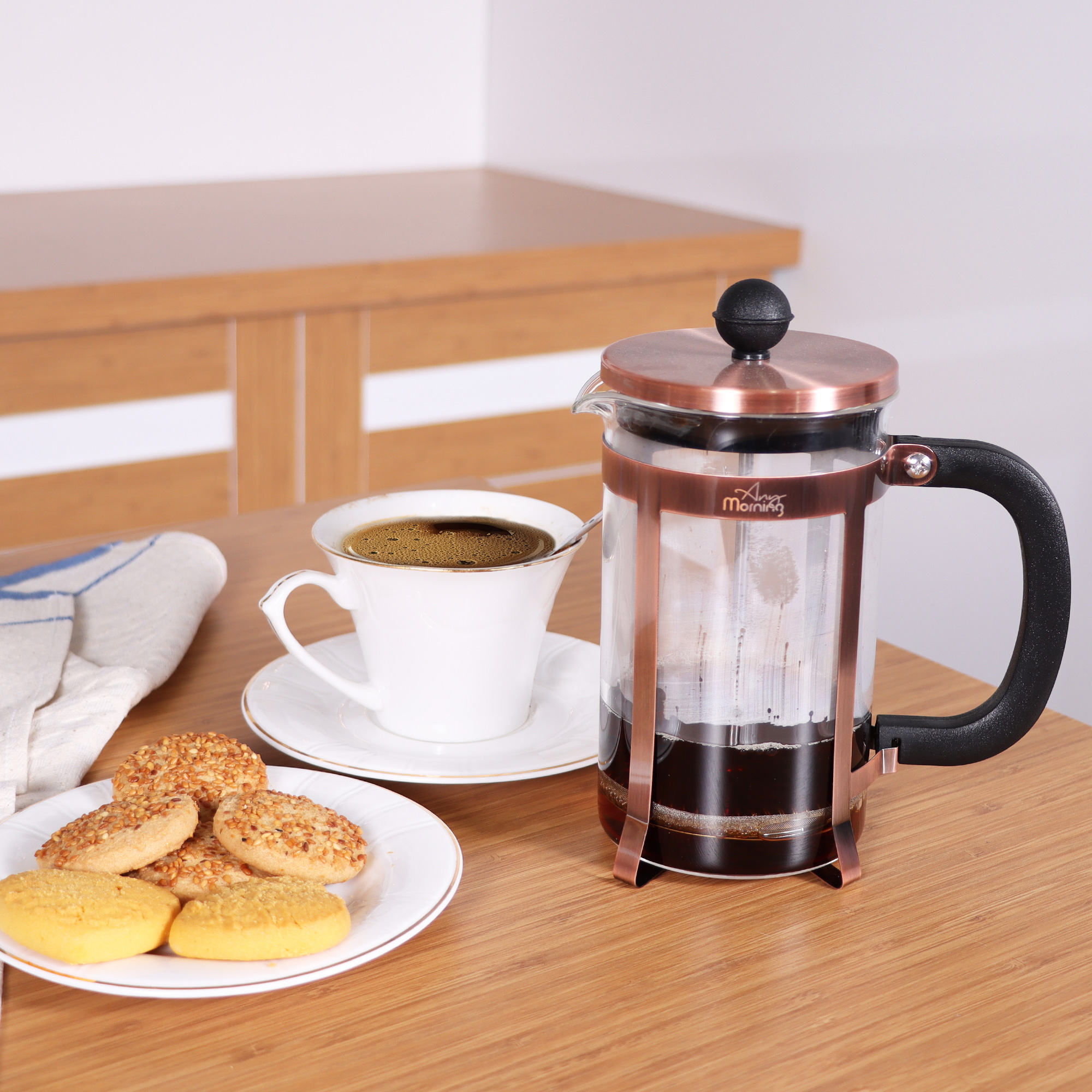 ANY MORNING 600 ml  Paslanmaz Çelik Kahve ve Bitki Çayı Demleme FF120 French Press