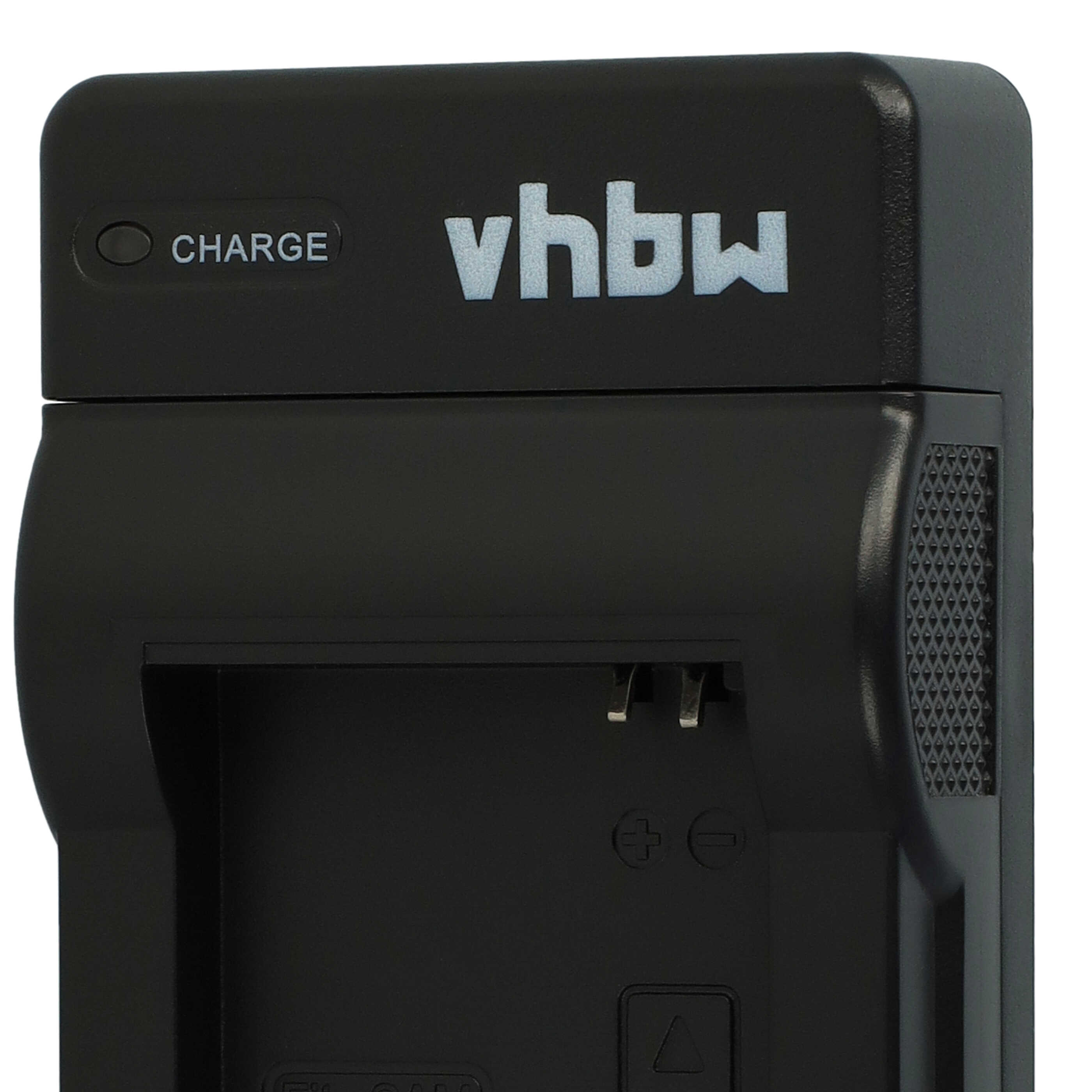 Schwarzes Ladegerät mit dem Wort "vhbw". Es gibt eine "Charge" -Anzeigeleuchte.